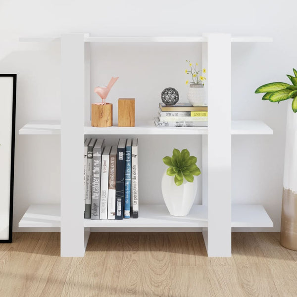 Hochglanz Bücherregal Raumteiler Weiß 100x30x87 cm