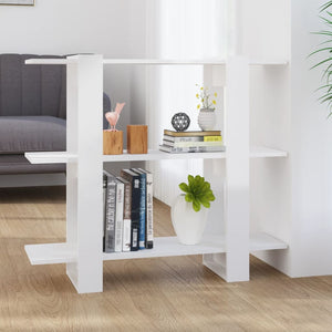 Hochglanz Bücherregal Raumteiler Weiß 100x30x87 cm