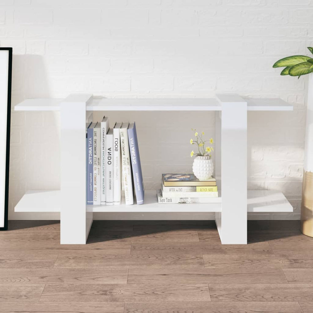 Hochglanz Bücherregal Weiß 100x30x51cm