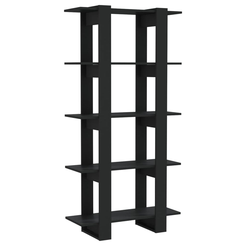 vidaXL Bibliothèque/Séparateur de pièce Noir 80x30x160 cm Bois d'ingénierie