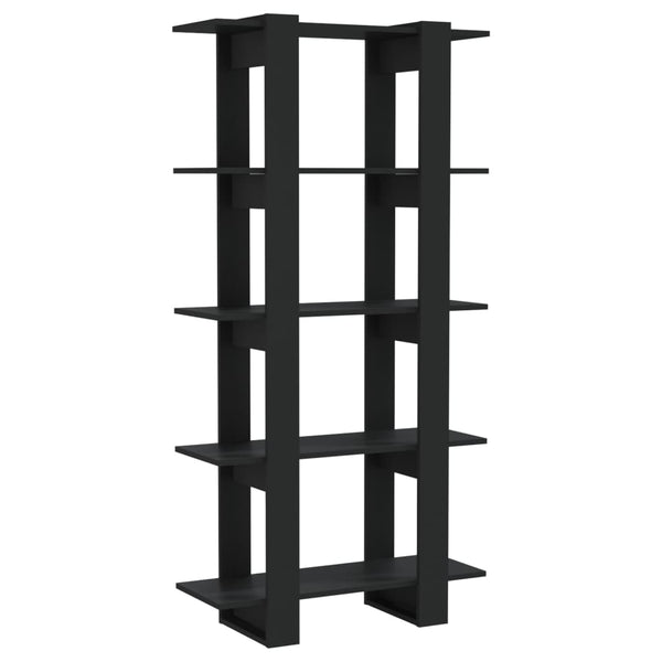 Schwarzes Bücherregal Raumteiler 80x160 cm