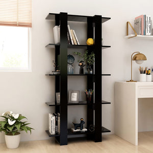 Schwarzes Bücherregal Raumteiler 80x160 cm