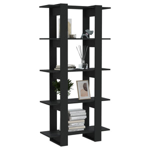 Schwarzes Bücherregal Raumteiler 80x160 cm