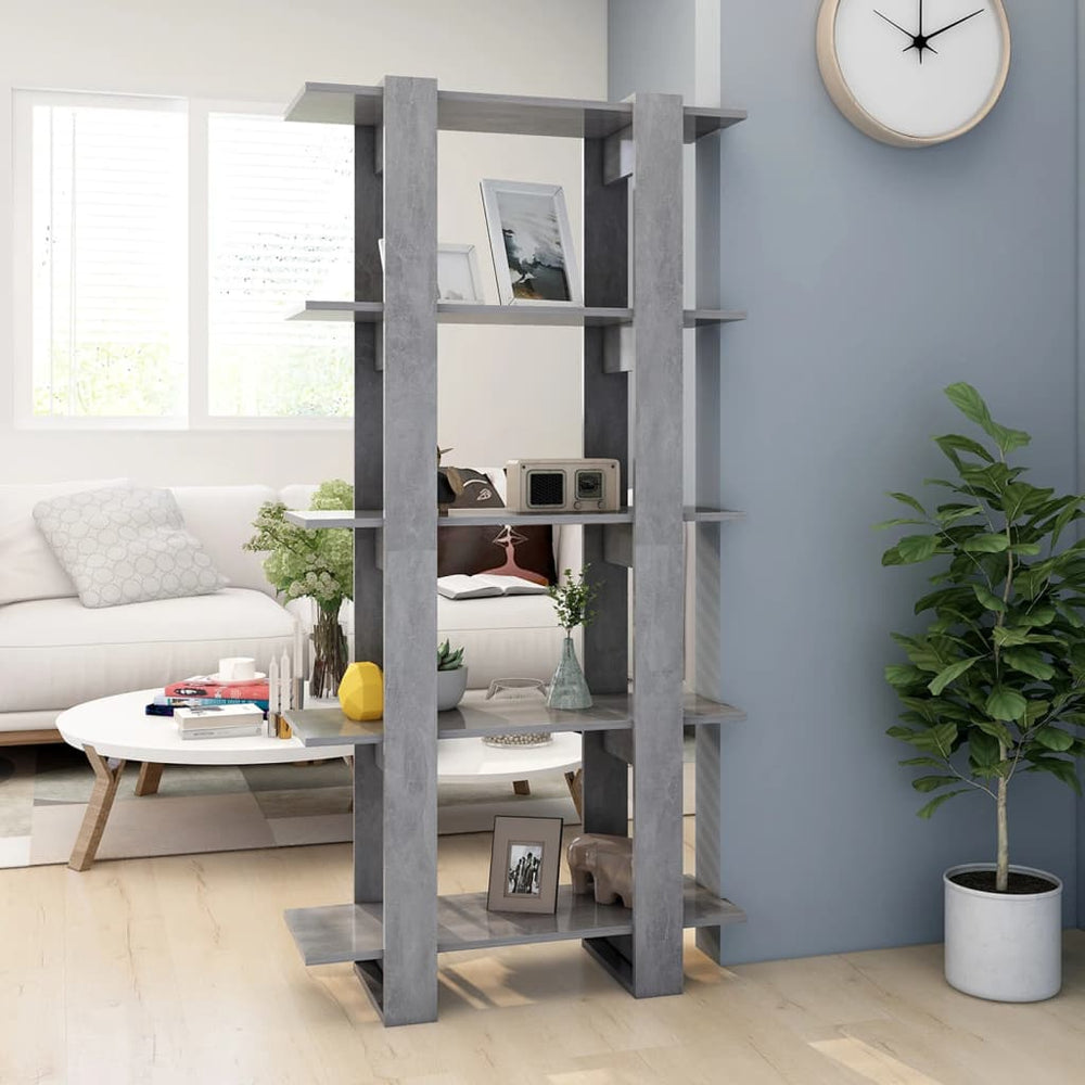 vidaXL Étagère/Séparateur de pièce gris béton 80x30x160 cm en bois d'ingénierie