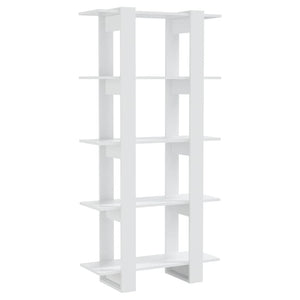 Hochglanz Bücherregal Raumteiler Weiß 80x160 cm