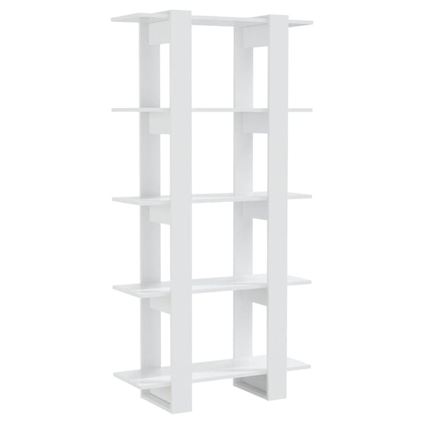 Hochglanz Bücherregal Raumteiler Weiß 80x160 cm