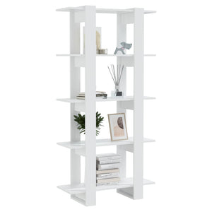 Hochglanz Bücherregal Raumteiler Weiß 80x160 cm