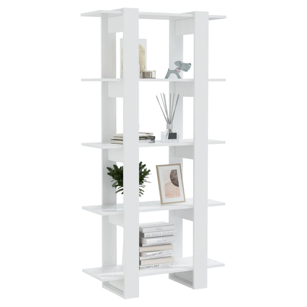 Hochglanz Bücherregal Raumteiler Weiß 80x160 cm
