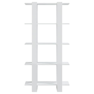 Hochglanz Bücherregal Raumteiler Weiß 80x160 cm