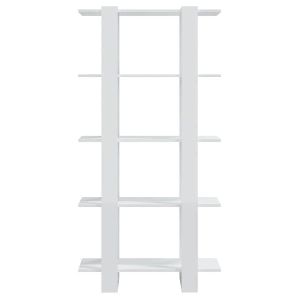 Hochglanz Bücherregal Raumteiler Weiß 80x160 cm