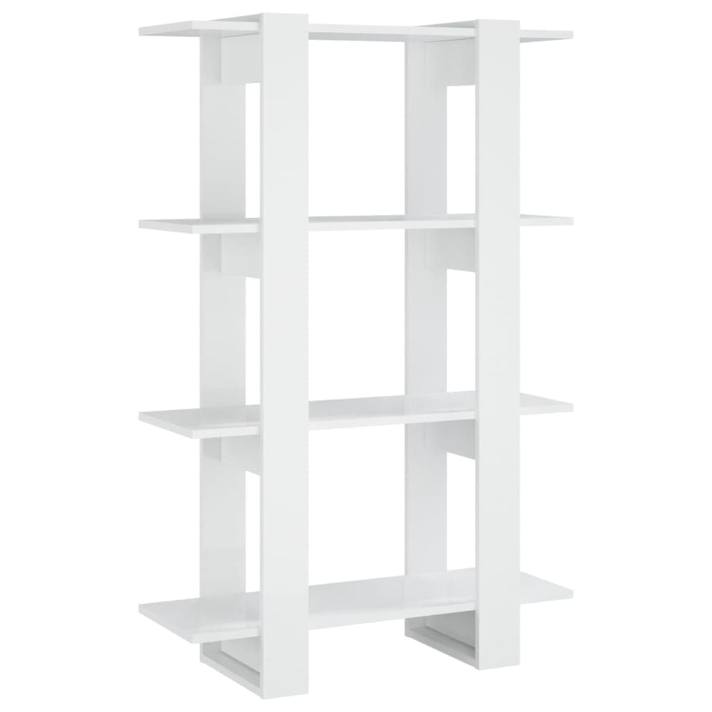 Hochglanz Bücherregal Raumteiler Weiß 80x123,5cm