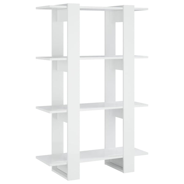 Hochglanz Bücherregal Raumteiler Weiß 80x123,5cm