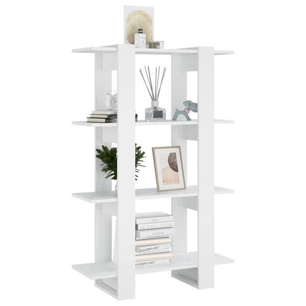 Hochglanz Bücherregal Raumteiler Weiß 80x123,5cm