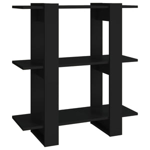 Schwarzes Bücherregal/Raumteiler 80x30x87 cm