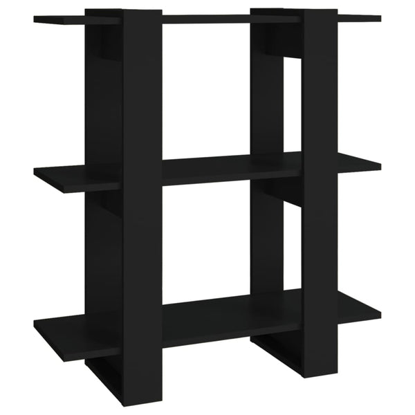 Schwarzes Bücherregal/Raumteiler 80x30x87 cm