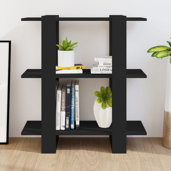 Schwarzes Bücherregal/Raumteiler 80x30x87 cm