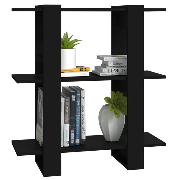 Schwarzes Bücherregal/Raumteiler 80x30x87 cm