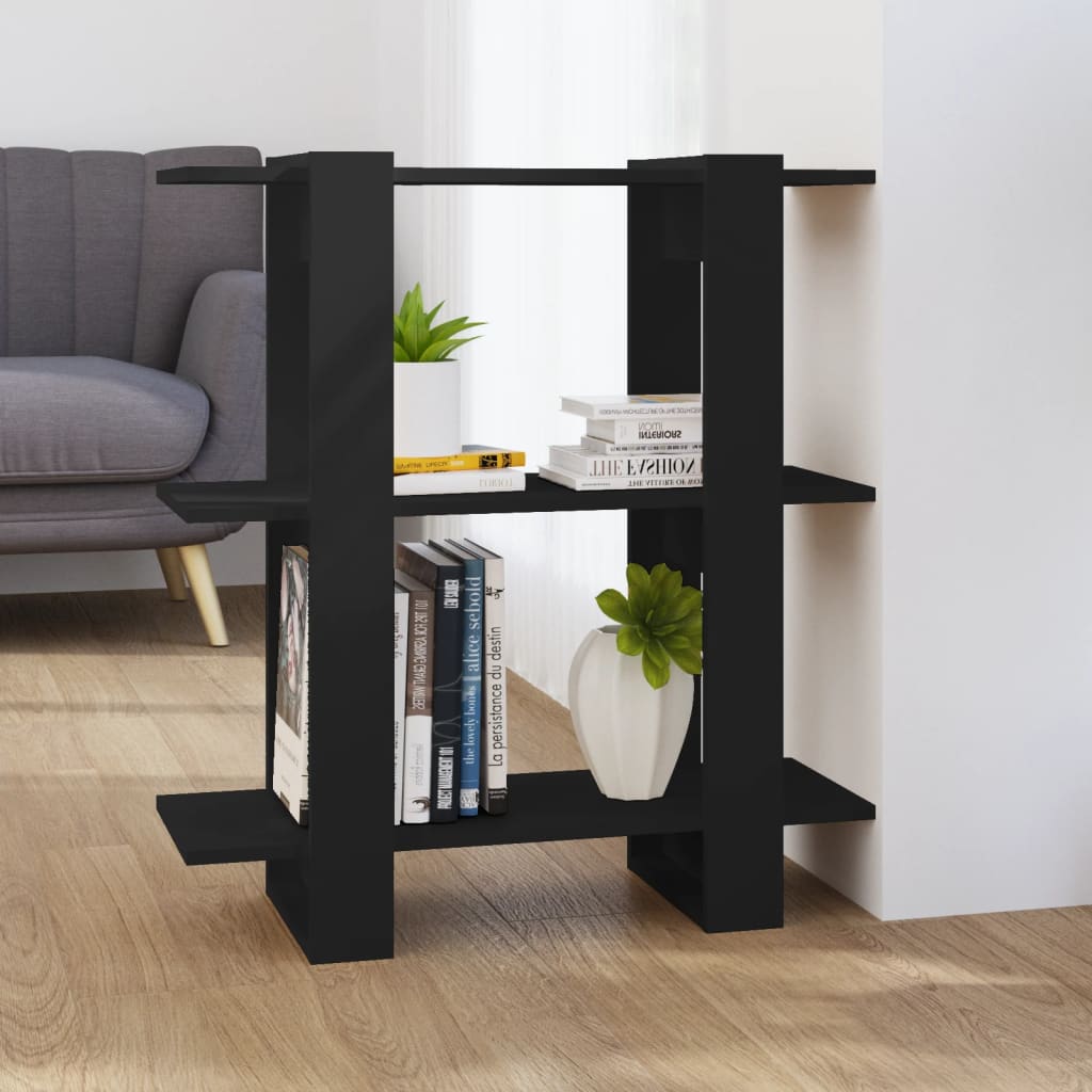 Schwarzes Bücherregal/Raumteiler 80x30x87 cm