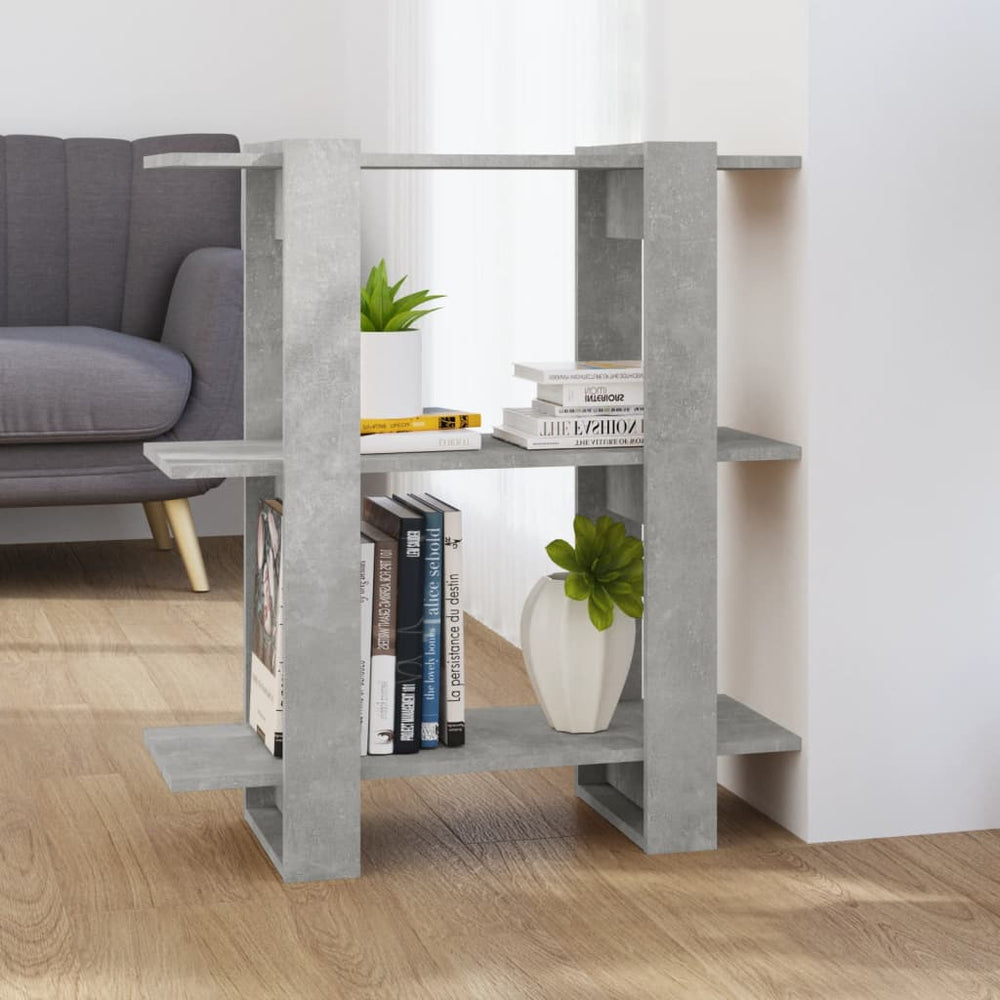 vidaXL Bibliothèque/Séparateur de pièce gris béton 80x30x87 cm
