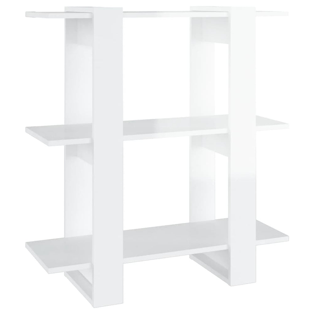vidaXL Bibliothèque/Séparateur de pièce Blanc Brillant 80x30x87 cm