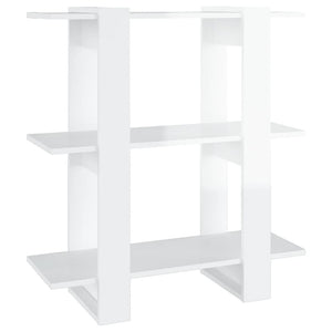 Hochglanz Bücherregal Raumteiler Weiß 80x87 cm