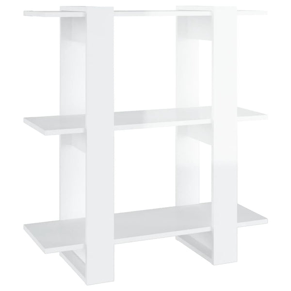 Hochglanz Bücherregal Raumteiler Weiß 80x87 cm