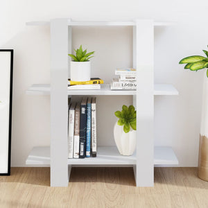 Hochglanz Bücherregal Raumteiler Weiß 80x87 cm