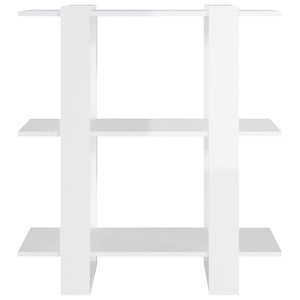 Hochglanz Bücherregal Raumteiler Weiß 80x87 cm