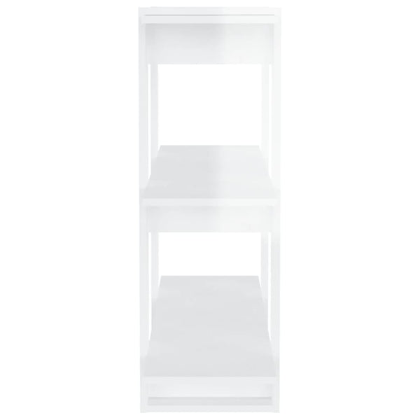 Hochglanz Bücherregal Raumteiler Weiß 80x87 cm