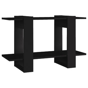 Schwarzes Bücherregal Raumteiler 80x30x51 cm