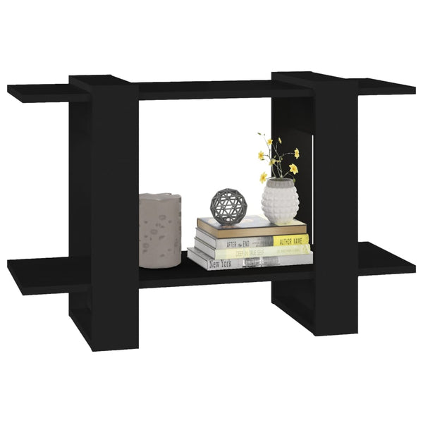Schwarzes Bücherregal Raumteiler 80x30x51 cm