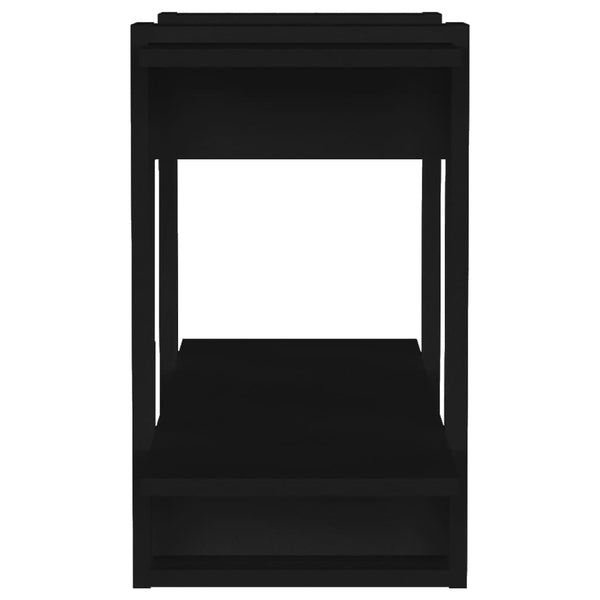 Schwarzes Bücherregal Raumteiler 80x30x51 cm