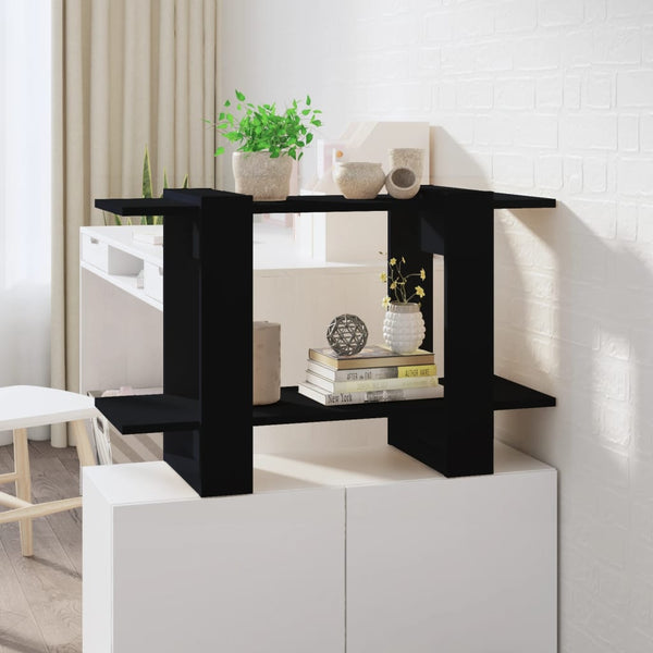 Schwarzes Bücherregal Raumteiler 80x30x51 cm