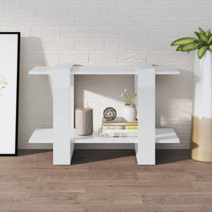 Hochglanz Bücherregal Raumteiler Weiß 80x30x51cm