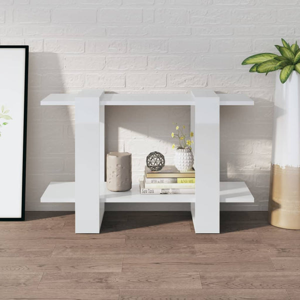 Hochglanz Bücherregal Raumteiler Weiß 80x30x51cm