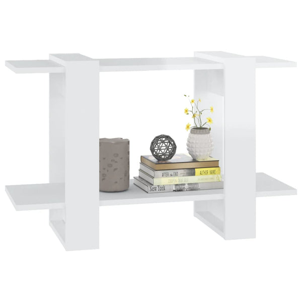 Hochglanz Bücherregal Raumteiler Weiß 80x30x51cm