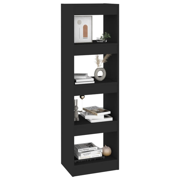 Schwarzes Bücherregal Raumteiler 40x30x135 cm