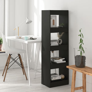 Schwarzes Bücherregal Raumteiler 40x30x135 cm