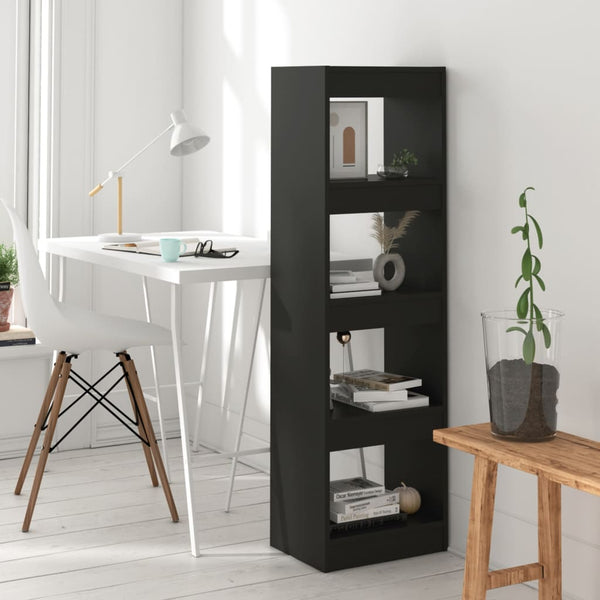 Schwarzes Bücherregal Raumteiler 40x30x135 cm