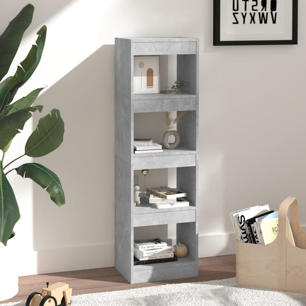 Betongraues Bücherregal/Raumteiler 40x30x135 cm