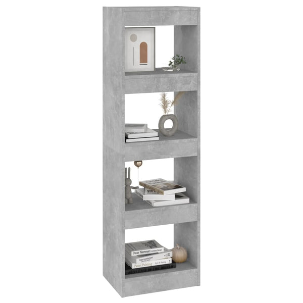 Betongraues Bücherregal/Raumteiler 40x30x135 cm