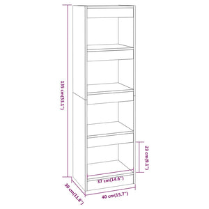 Hochglanz Bücherregal Weiß 40x30x135 cm