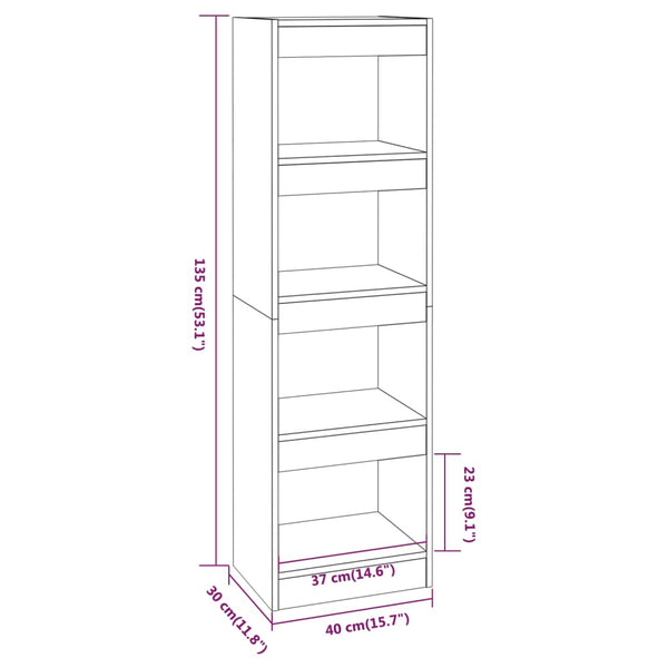 Hochglanz Bücherregal Weiß 40x30x135 cm