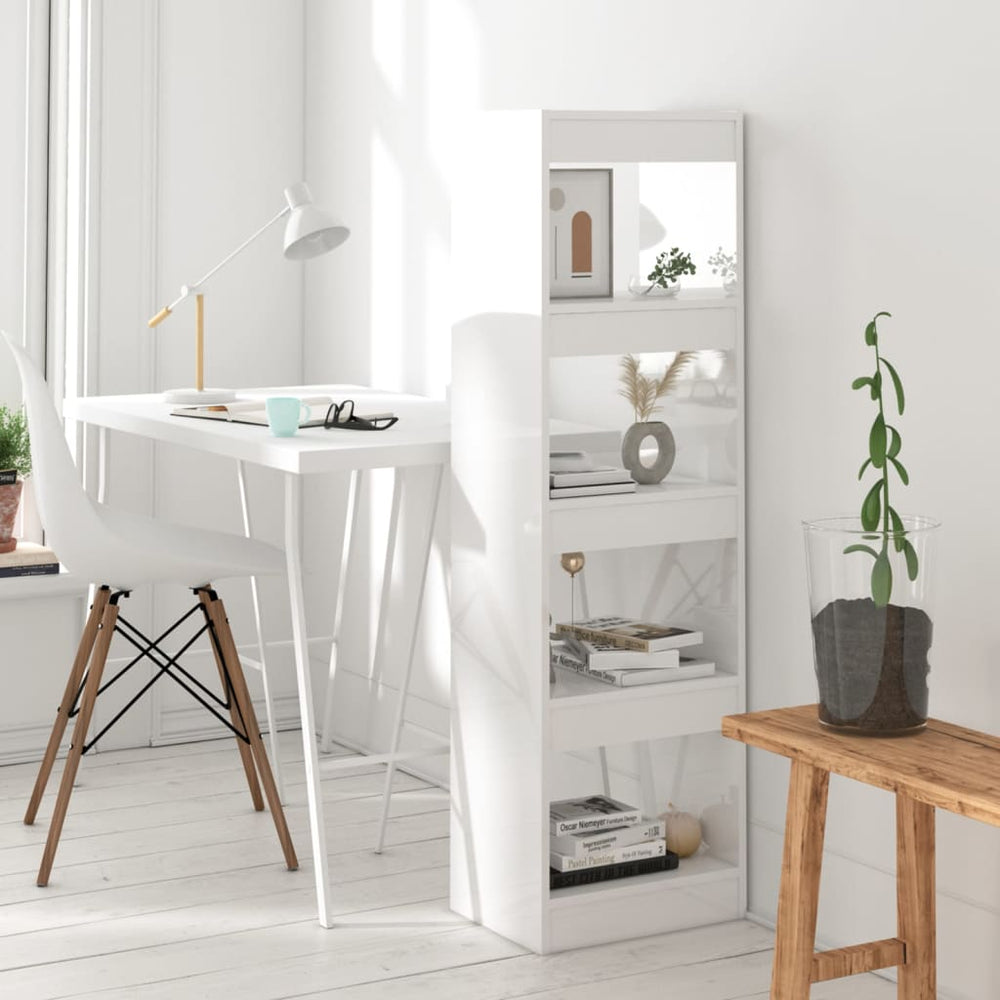 vidaXL Étagère/Séparateur de pièce blanc brillant 40x30x135 cm