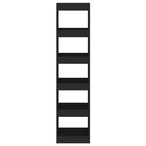 Schwarzes Bücherregal Raumteiler 40x30x166 cm
