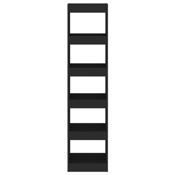 Schwarzes Bücherregal Raumteiler 40x30x166 cm