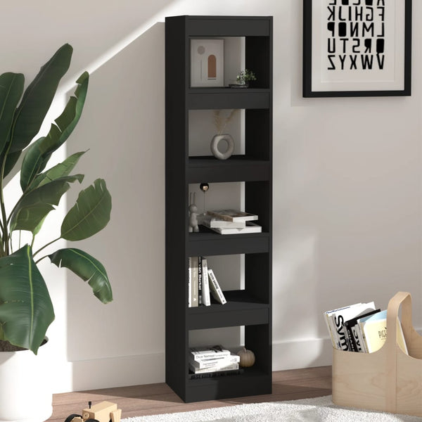 Schwarzes Bücherregal Raumteiler 40x30x166 cm