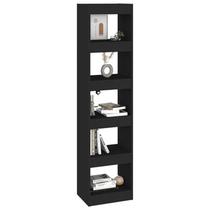 Schwarzes Bücherregal Raumteiler 40x30x166 cm
