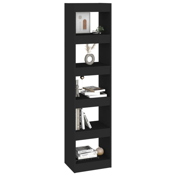 Schwarzes Bücherregal Raumteiler 40x30x166 cm