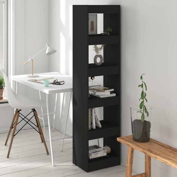 Schwarzes Bücherregal Raumteiler 40x30x166 cm